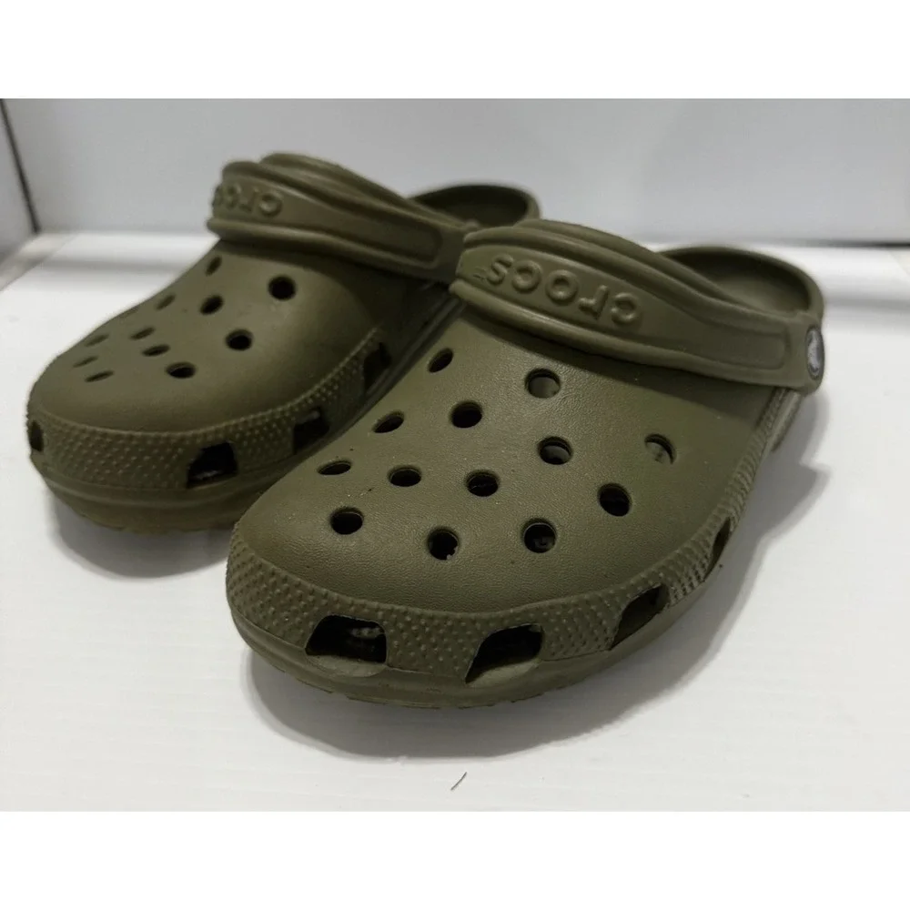 Original Crocs Army Green Limited Edition 5 Men's 7 Women's Used